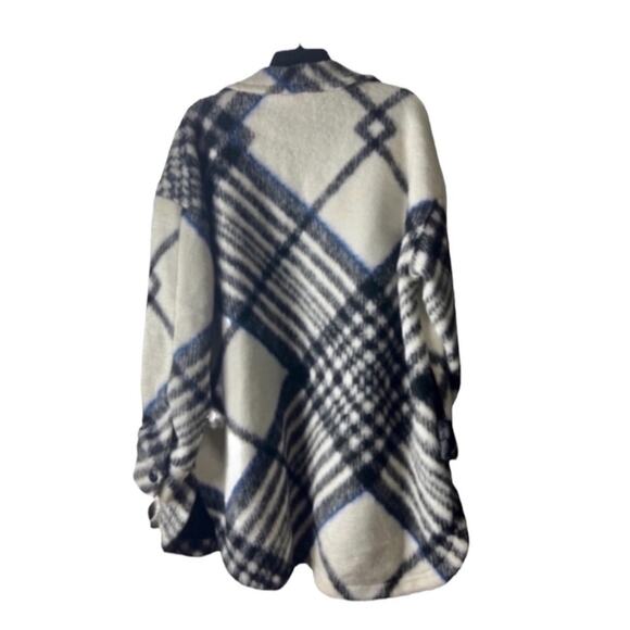 Anine Bing The Oakley Shacket Oversized In Cream Tartan Plaid Jacket Size L - Picture 7 of 16